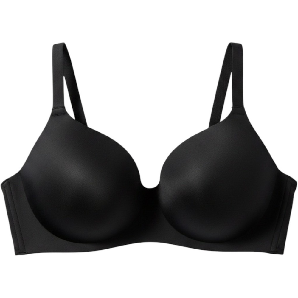 Auden Black Lightly Lined Wirefree Bra 44DD Wide Straps Smooth Under Clothes NWT